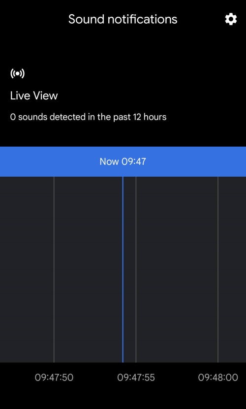 The Sound notifications timeline screen